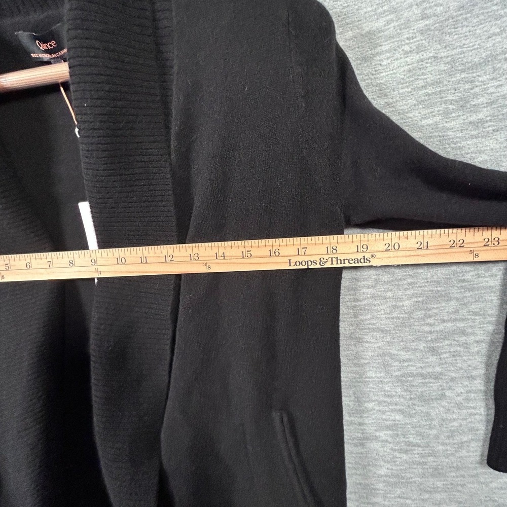 Quince Mongolian Cashmere Open Cardigan Womens S Black Shawl Collar NWT - Picture 7 of 8